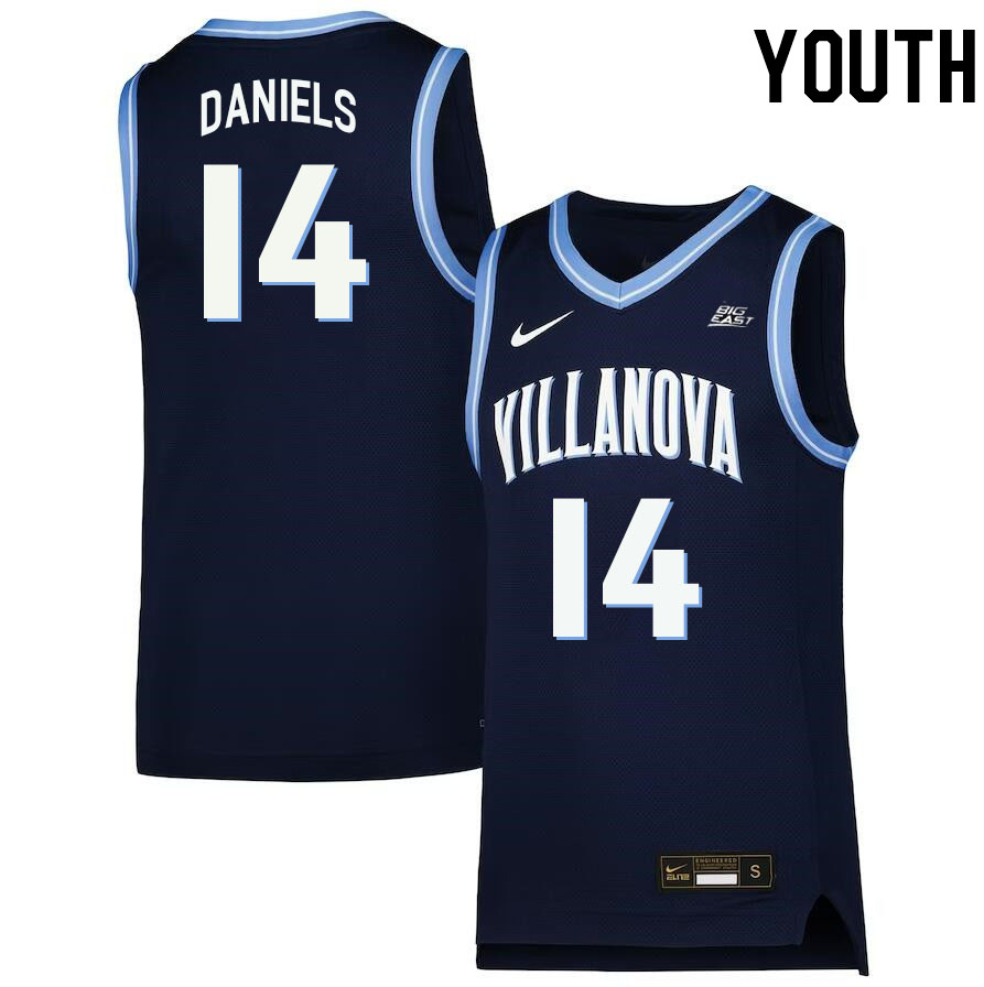 Youth #14 Caleb Daniels Willanova Wildcats College 2022-23 Basketball Stitched Jerseys Sale-Navy